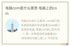 电脑com是什么意思 电脑上的com