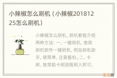 小辣椒20181225怎么刷机 小辣椒怎么刷机