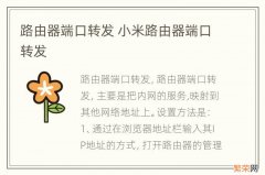 路由器端口转发 小米路由器端口转发