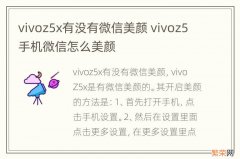 vivoz5x有没有微信美颜 vivoz5手机微信怎么美颜