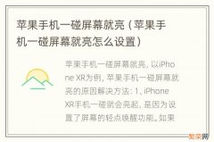 苹果手机一碰屏幕就亮怎么设置 苹果手机一碰屏幕就亮
