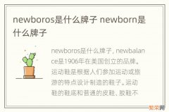 newboros是什么牌子 newborn是什么牌子