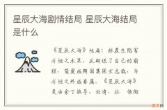 星辰大海剧情结局 星辰大海结局是什么